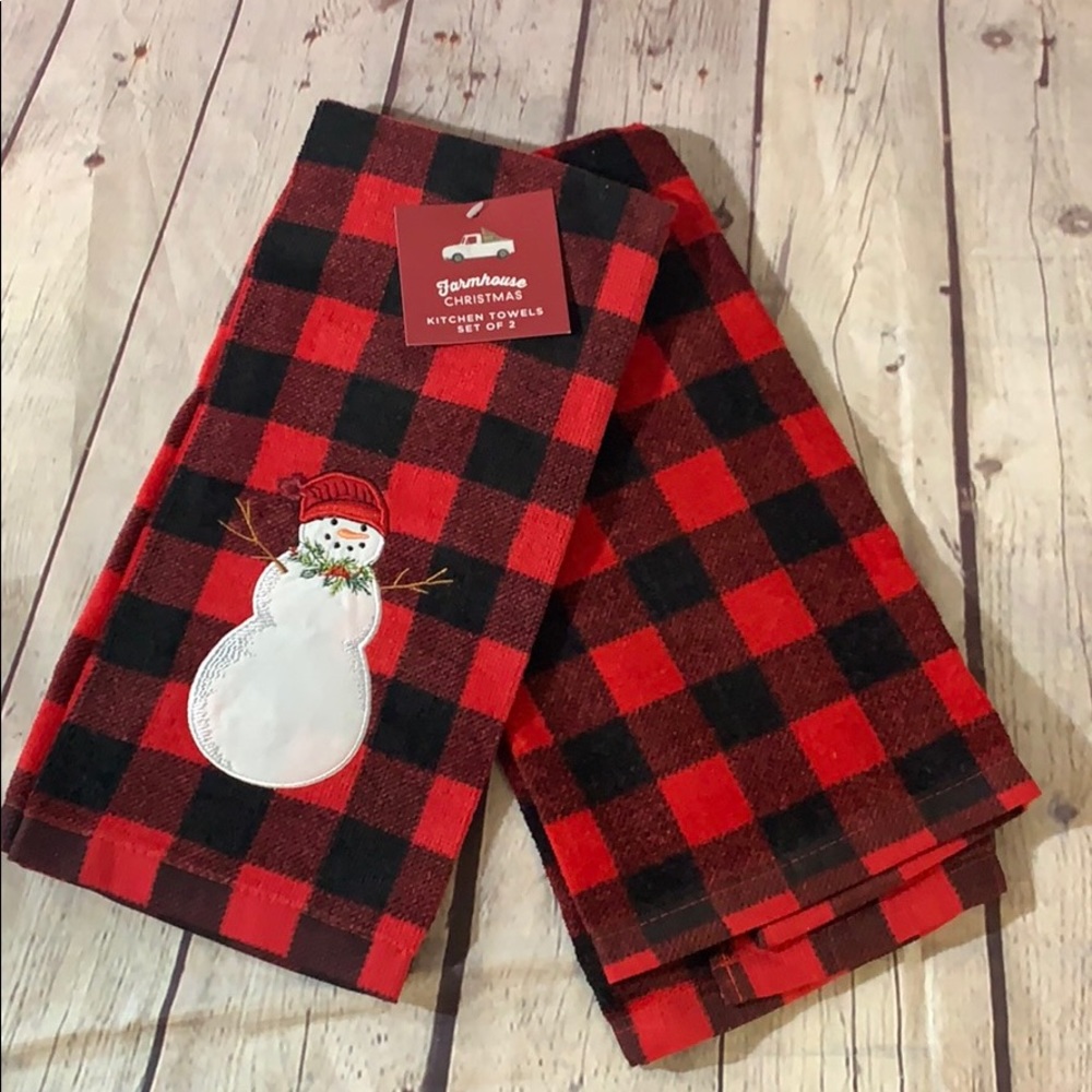 Farmhouse Christmas Kitchen Towels Set of 2